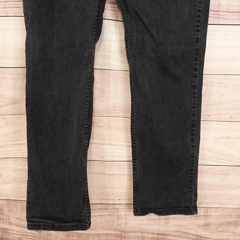 Levis 514 Jeans Mens (33x27) 36x30 Black Slim Straight Stretch Denim